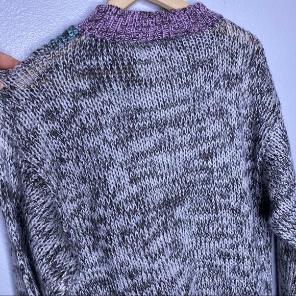 Numbers Oversized Purple and Gray Sweater Large - Picture 8 of 10